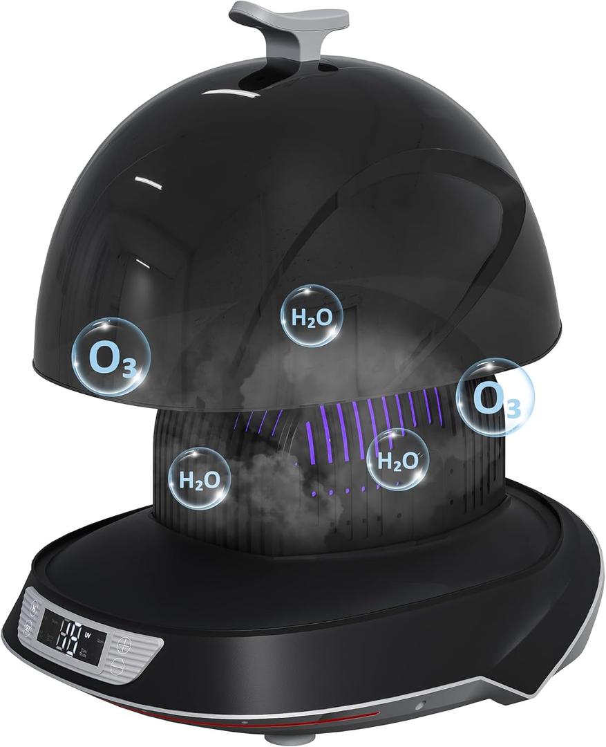 Black Hat Helmet Care Machine with Steam Iron, UV, Ozone, Helmet & Cap Care Machine with 3-Color Lighting, Restore Cap Shape, Hat Cleaner Dryer for Various Hats and Helmets