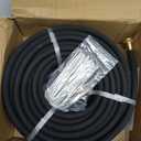 Soaker Hose 100ft for Garden Beds Solid Brass Interface Irrigation Save 70% Water Heavy Duty Rubber 1/2" Diameter Great for gardens/flower beds Accessories Contain Various Connections