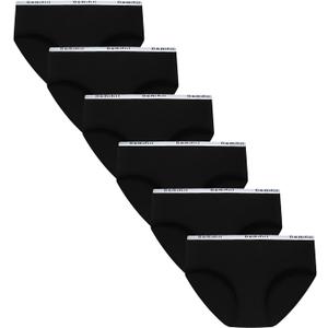 Demifill Teen Girls Underwear Cotton Briefs Soft Panties for Teens Pack of 6 Multipack (Black, L)