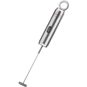 Rosle 12961 Stainless Steel Dual Speed Electric Liquid Frother Whisk with Round Handle 10.5 in, Silver