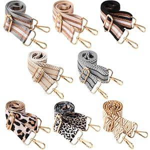Kajaia 8 Packs Wide Purse Strap Replacement Shoulder Crossbody Straps Adjustable Canvas Bag Handbag for Women(Cute Color)