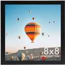 JCJMY 8x8 Picture Frame Black for Wall Hanging or Tabletop, Wall Mounting Horizontally or Vertically, 8 x 8 Square Wall Gallery Poster Photo Frame with Shatter Resistant Plexiglass, Black