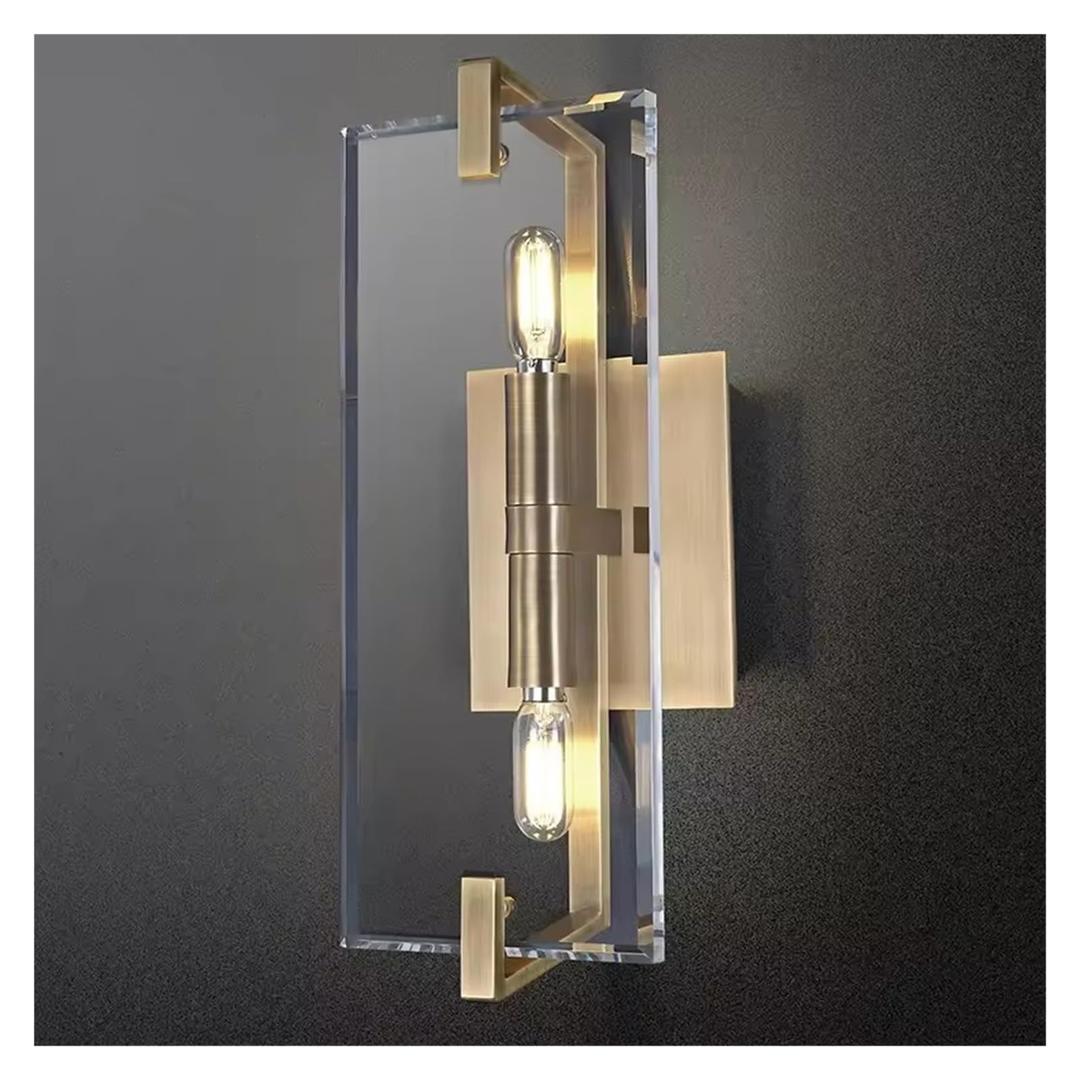 Crystal Vanity Wall Sconces Lights for Bathroom 13.5in Gold Sconces Wall Lighting, Modern Brass Vanity Lights Fixture, Luxury Indoor Wall Sconce for Bedroom, Hallway, Staircase, Living Room, Dining Room