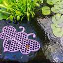 Patelai 4 Pack Floating Bee Island Watering Station 8 Inch EVA Foam Floating Bee Watering Station Butterfly Waterer for Feeding, Bath, Outdoor Garden Decor (Purple)