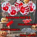 3 Pack 9 Inch Inflatable Horror Halloween Decorations Outdoor, Bloody Scream Large Horror Halloween Balls, Zombie Ornaments Decor or Front Door Yard, Haunted House Gate Party