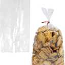 APQ Clear Gusseted Poly Bags, 6 x 3 x 12 Inches. Pack of 100 Waterproof Side Gusseted Plastic Bags with Open Top. 2 Mil Thick Flat Bottom Clear Bag for Packaging Popcorn, Cookies, Bread