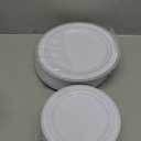 I00000 102pcs Silver Plastic Plates, Disposable Plastic Party Plates with White Silver Rim Fancy Wedding Party Plates Include 51 Dinner Plates 10.25" and 51 Dessert Appetizer Plates 7.5"