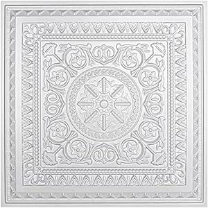 Art3d Drop Ceiling Tiles, Glue up Ceiling Tiles, 2'x2' Plastic Sheet in White (12-Pack, 48 Sq.ft)