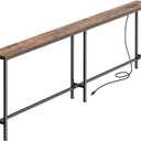 Huuger 70.8 Inch Console Table, Skinny Sofa Table with Charging Station
Narrow Behind Couch Table with Outlet, for Living Room, Sofa Back,Rustic Brown