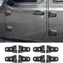 8PCS Door Hinge Cover Trim Accessories for 2018-2024 2025+ Jeep Wrangler JL JLU 2020-2024 2025+ Jeep Gladiator JT (Matt Black)