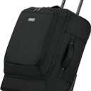 Small Rolling Carry On Luggage Suitcases Duffle Bag with Wheels and Handle, 2 Wheeled Soft Sided Heavy Duty Luggage for Travel Carry On Roller Weekender Bag with Wheels for Women Men (Black)