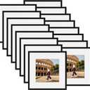 Giftgarden 12x12 Picture Frame Black Set of 16, Matted to 8x8 Photo with Mat, Lightweight Square Gallery Frames for Wall Hanging Display