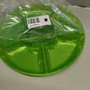 6 Sectional Round Plastic Serving Tray/Platter (2, Green)