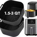 BYKITCHEN Small Silicone Air Fryer Liners for 1.5 to 3 QT Airfryer, 5.5in Mini Reusable Airfryer Silicone Liner, Compatible with CHEFMAN 2 Quart, Cosori 2.1QT, Dash 2.6Qt, Instant Vortex 2QT Air Fryer