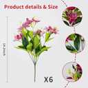 Artificial Lily Flowers 14'' for Outdoors 6 Bundles Fake Flowers Plastic Plants UV Resistant for Home Garden Spring Summer Outdoor Indoor Decorations (Red)