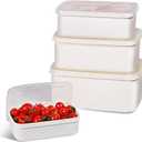 6 PCS Fruit Storage Containers for Fridge with 3 Airtight Lids,3 Food Storage Container,Produce Saver Container for Refrigerator, Dishwasher Safe Keep Berry Fruit Vegetable Fresh Longer