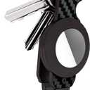 Metalic Key Organizer keychain for AirTag, Aluminum Carbon Fiber AirTag Key Organizer for Apple AirTag. [Without AirTag]