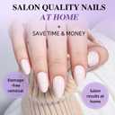2 x Milky White Press On Nails, Short Almond Reusable Soft Gel Nails | Includes 32 soft gel nails, glue, and 16 sizes for an easy fit and a smooth, glossy salon-style manicure at home or on the go