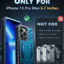 FNTCASE for iPhone 13 Pro Max Case: [Built-in Screen Protector & Kickstand] [Military Grade Drop Protection] Heavy Duty Full Protective Matte Textured Shockproof TPU Rugged Phone Cover - Blue