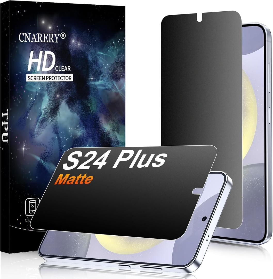 2 Pack for Samsung Galaxy S24 Plus Anti-Glare Matte Privacy Screen Protector 6.7 inch, Smooth and Responsive Touch Flexible EPU Film, [Support Fingerprint Unlock] [Self-Healing] [Not Glass]