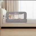 HOMEAL Bed Rail for Toddlers, 32in Foldable Baby Bed Rail Guard, Toddler Bed Rails with UShape Base, Breathable Mesh Bed Rail for Twin, Full, Queen, King Beds, Bed Rail for Baby, Grey