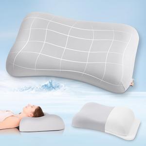 Elegear Deep Sleep Cooling Neck Pillow, Zero-Pressure Tech Orthopedic Pillow Provides Ultra-soft Cloud Support&BreathabAle, Ergonomic Contour Cervical Pillow for Neck Pain Relief for Side&Back Sleeper (Medium - 25" x 16" x 4.3" /3.9")