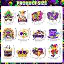 36pcs Mardi Gras Ornaments for Tree,Wooden Purple Yellow Green Hanging Decorations Car Crown Mask Gnome Decor Home Carnival Holiday Party Favors