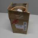 Small Rattan Table Lamp for Bedroom, Boho Bedside Lamp with Warm LED Bulb, Handwoven Wicker Nightstand Lamp for Nursery, Entryway & Dorm, Mini Ambient Night Light with Wood Base (8.6" Tall)