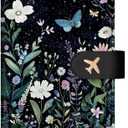 Passport Holder for Travel Essentials, RFID Blocking Leather Cover Wallet with Magnetic Closure, Aesthetic & Cute Passport Book Case for Women and Men - Starry Garden