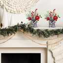 XJar Small Christmas Tree, Tabletop Artificial Mini Christmas Tree, 9 Inch Artificial Small Potted for Christmas, Suitable for Family Gathering, Indoor Fireplace Christmas Decoration