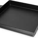 Utheer 17" x 13" Cast Iron Griddle for Gas Grill and Stove Top, Universal Flat Top Griddle with Pre-Seasoned Nonstick Coating, X-Shaped Reinforced Ridges, Perfect for Healthy Cooking, Parties, Camping
