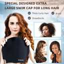 Keary Extra Large Swim Cap for Braids and Dreadlocks Extensions Weaves Long Hair, Waterproof Silicone Cover Ear Bath Pool Shower Swimming Cap for Adult Youth to Keep Hair Dry, Easy to Put On and Off