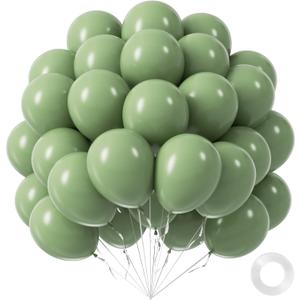 Sage Green Balloons 12 inch, Light Pastel Green Latex Balloon 50pcs Party Balloons for Wedding Bridal Shower Baby Shower Birthday Party Decorations