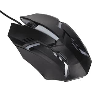 RGB Gaming Mouse, 1600 DPI USB Wired Computer Mice, 3D Scroll Wheel, Adjustable DPI, Ergonomic Gamer Mouse for for 8, for 7, for Vista or for XP (Black)