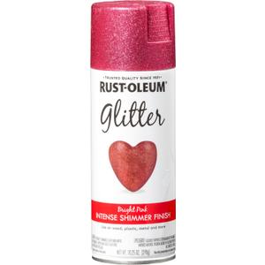 Rust-Oleum 301818 Specialty Glitter Spray Paint, 10.25 oz, Bright Pink