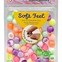 Donna Kids Jellyish Marble Hair Beads – 14mm Soft Silicone Bead with Threading Tool – Pain-Free, Noiseless Beads for Braids & Ponytails – Tangle-Free Design (NEON ASST)