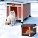 Cat House for Outdoor Cats, Insulated Outdoor Cat House with Liner, 20"D x 17"W x 16.5"H