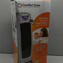 Comfort Zone 1,500W Ceramic Tower Space Heater with Remote, Backlit Digital Thermostat & Temperature Display, 3 Heat Settings + Fan Mode, 90 Oscillation, Timer, Overheat & Tip-Over Protection