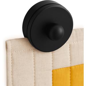 4 Tapestry Wall Hangers Clips - Quilt Hanger for Wall for Display, Quilt Rack - Rug Hangers for Walls, Round Clamps for Blankets and Other Textile (Black)