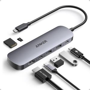 Anker USB C Hub, 7in1 Multi-Port USB Adapter for Laptop/Mac, 4K@60Hz USB C to HDMI Splitter, 85W Max PD, 2 USB 3.0 & 1 USBC Data Ports, SD/TF Card Reader, for Type C Devices (Charger Not Included)