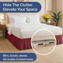 Bedskirt King Size Ruffle - 15 inch Drop Dust Ruffle Bed Skirt with Platform - Ultra-Soft, Easy Fit, Premium Hotel Quality - Wrinkle, Fade & Shrink Resistant - for Women, Men, Kids & Teens - Burgundy