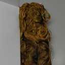 FLUFYMOOZ 100 Pure Protein Ponytail Extension, 18 Inch Curly Claw Clip Ponytail Hair Extensions Natural Soft pony tail hairpiece for women-Medium Brown with Golden Blonde