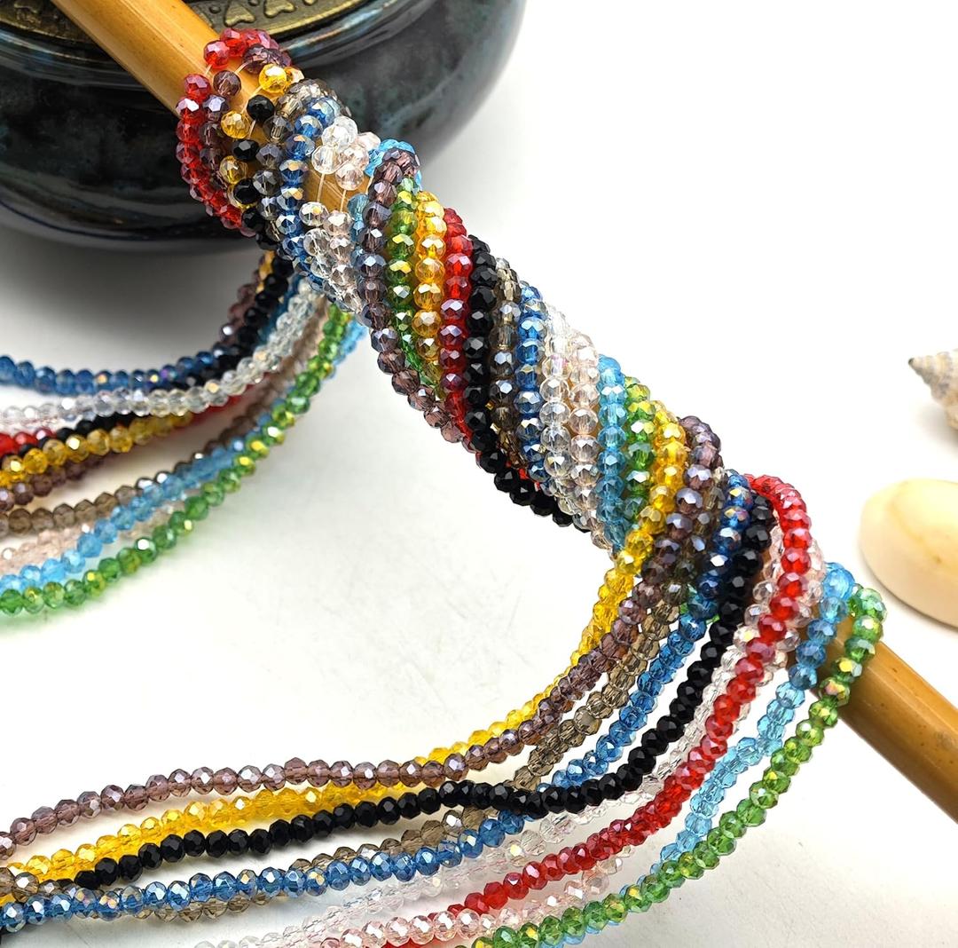 2mm Glass Beads Faceted Glass Bead Colorful Crystal Loose Beads for Jewelry Making DIY1300