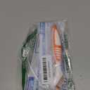 2Pcs Denture Brush, Denture Cleaning Brush Set with White Carrying Case Denture Toothbrushes with Multi-Layered Soft Bristles and Rubber Anti-Slip Handle (Blue + Orange)