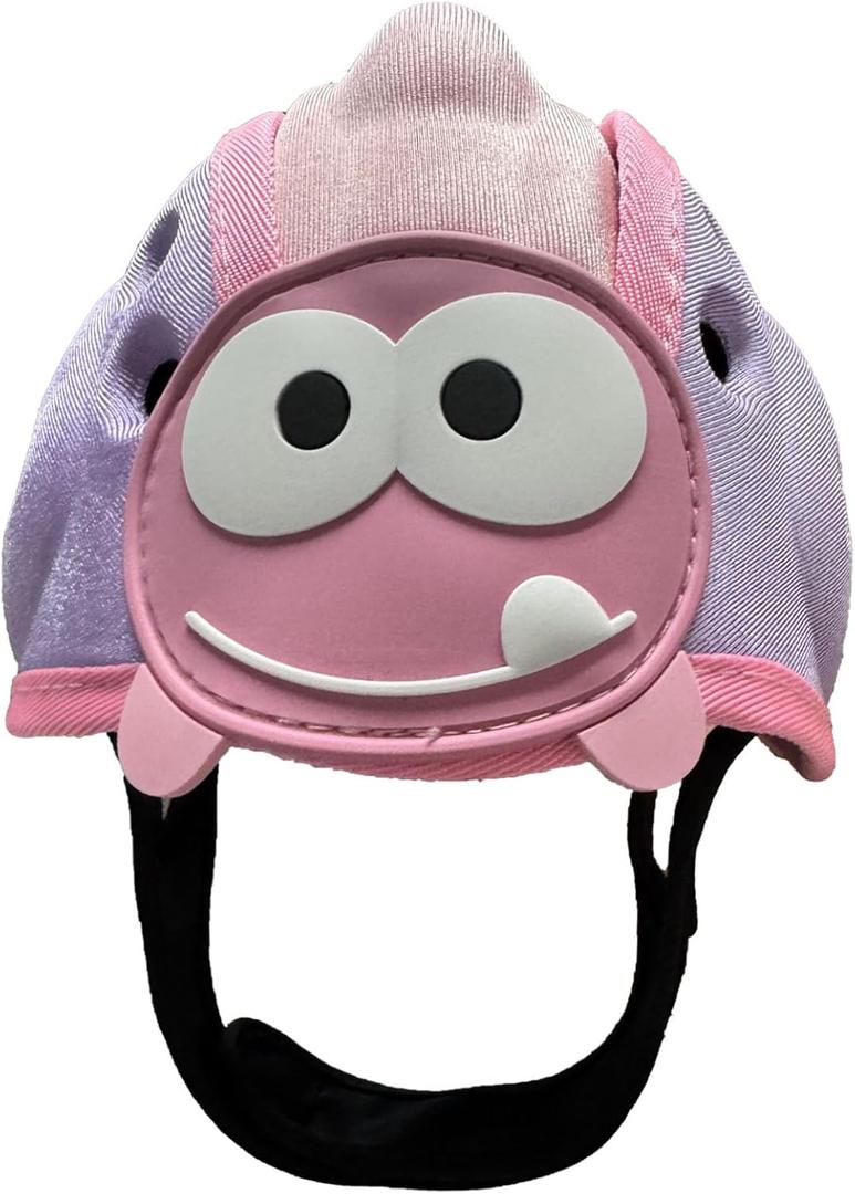 Baby Helmet for Crawing Walking,Soft Infant Safety Helmet,Baby Helmet 1-2 Years for Anti-Fall Head Protector,Adjustable, Breathable (Purple-pink)