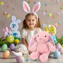 VANLINNY Easter Bunny Stuffed Animal, Pink Bunny Plush with Glitter Spot Long Ears, Huggable and Soft Rabbit Plush Toy, Easter Gifts for Kids, Xmas Birthday Gift for Boys, Girls and Toddlers