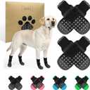 SCENEREAL Anti Slip Dog Socks to Prevent Licking Paws, Dog Booties & Paw Protectors for Hot Pavement Hardwood Floors, Traction Control for Small Medium Large Senior Dogs, Grey L