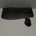 Wireless Keyboard and Mouse Combo, 2.4G Full Size Wave Keys Ergonomic Keyboard with Wrist Rest and 3-Level DPI Adjustable Wireless Ergonomic Mouse for Windows, Mac OS Desktop/Laptop/PC(Black)