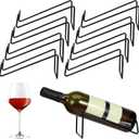 8 PCS Wine Bottle Rack Single Wine Holder Stand for Tabletop Display Modern Black Metal Organizer for Home Kitchen Cabinet Pantry