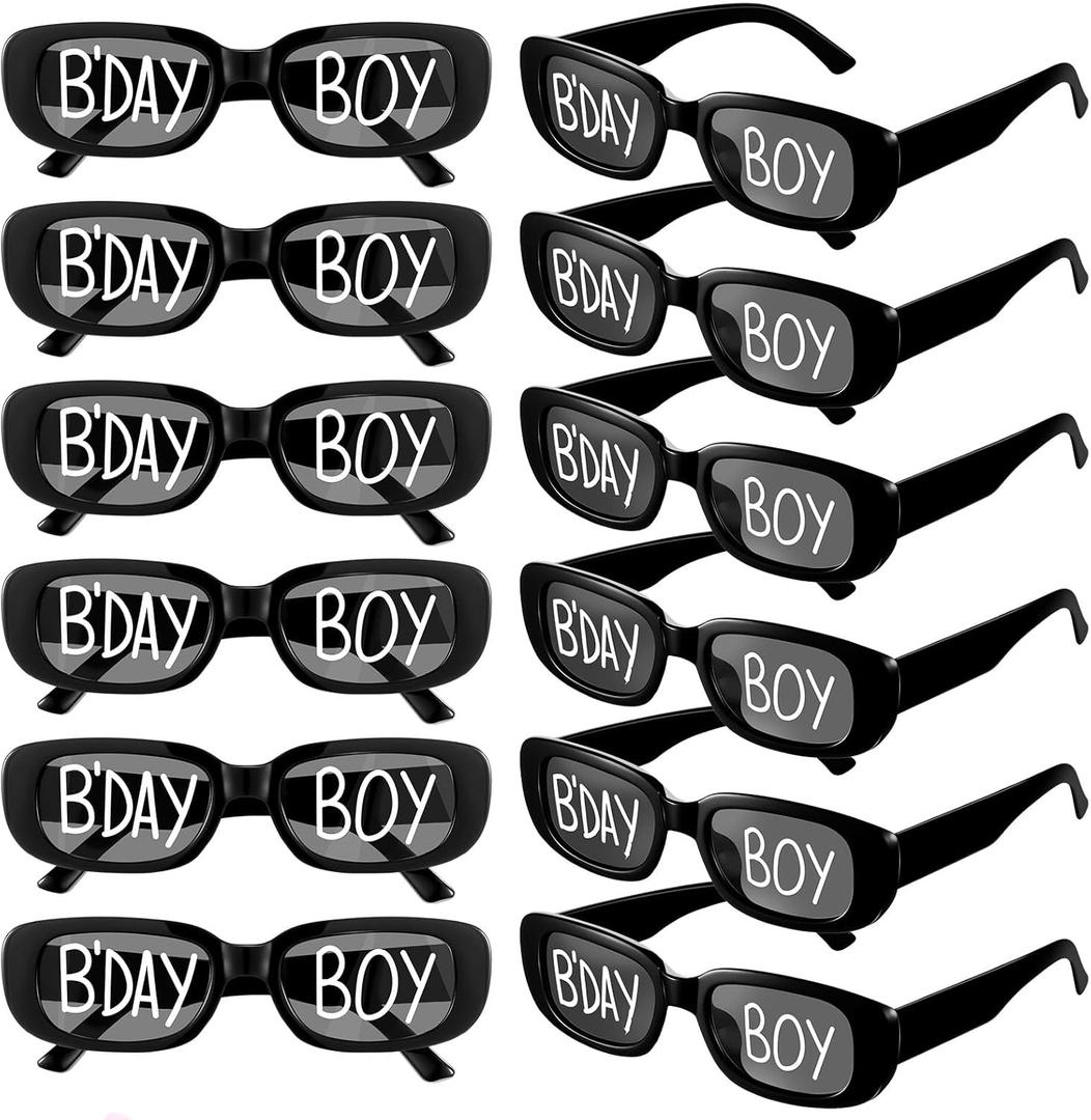 Cuffbow 12 Pairs Birthday Glasses Funny Photo Props Sunglasses Novelty Sunglasses for Birthday Adults Halloween